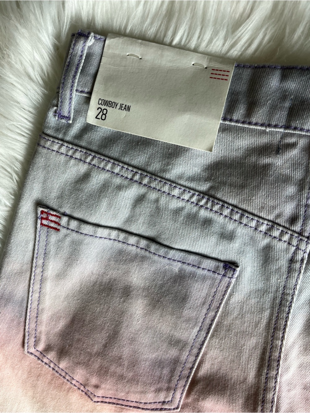 🆕 BDG URBAN OUTFITTERS JEANS 28 COWBOY JEAN SCENIC SUNSET OMBRE PASTELS SEAGULLS - Picture 3 of 12